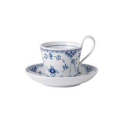 Blue Fluted Half Lace Cup and Saucer 17 cl, Royal Copenhagen