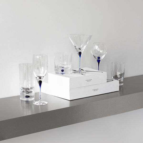 Intermezzo Blue Martini Glass, Orrefors