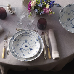 Blue Fluted Half Lace Serving Bowl 25 cm, Royal Copenhagen