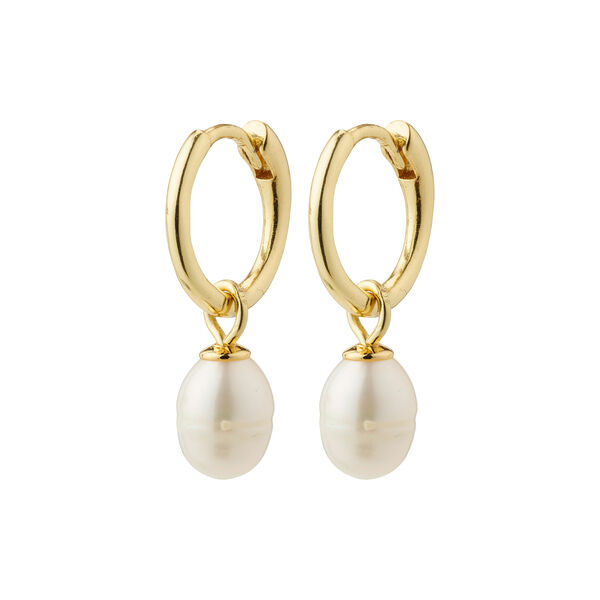 BERTHE Pearl Earrings, gold plated, Pilgrim