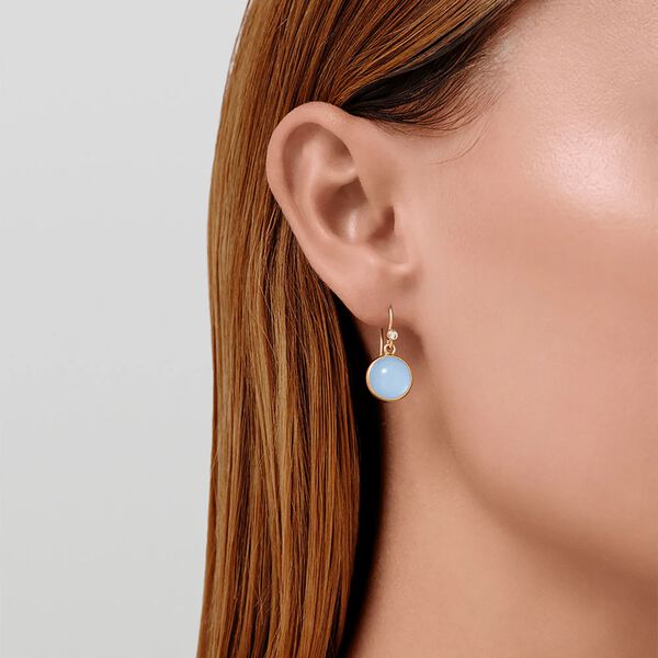 Prime Earrings, gold/milky aqua Prime Earrings, gold/milky aqua, Julie Sandlau