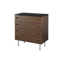 62 Dresser 4 Drawer, walnut/black, GUBI