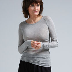 Elvira Blouse, grey melange, Seamless Basic
