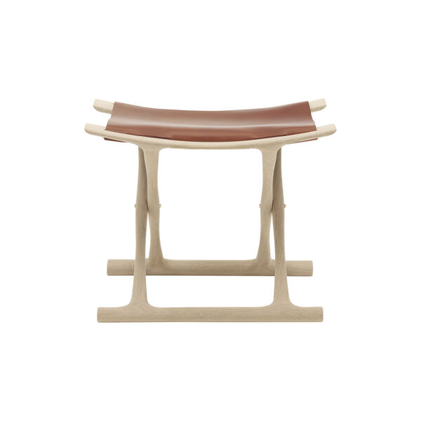 OW2000 Egyptian Folding Stool, soap treated oak/cognac, Carl Hansen & S&oslash;n