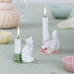 Sweet Stories Large Squirrel Candlestick, blush, Dottir Nordic Design