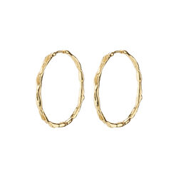 EDDY recycled organic shaped maxi hoops, gold-plated, Pilgrim