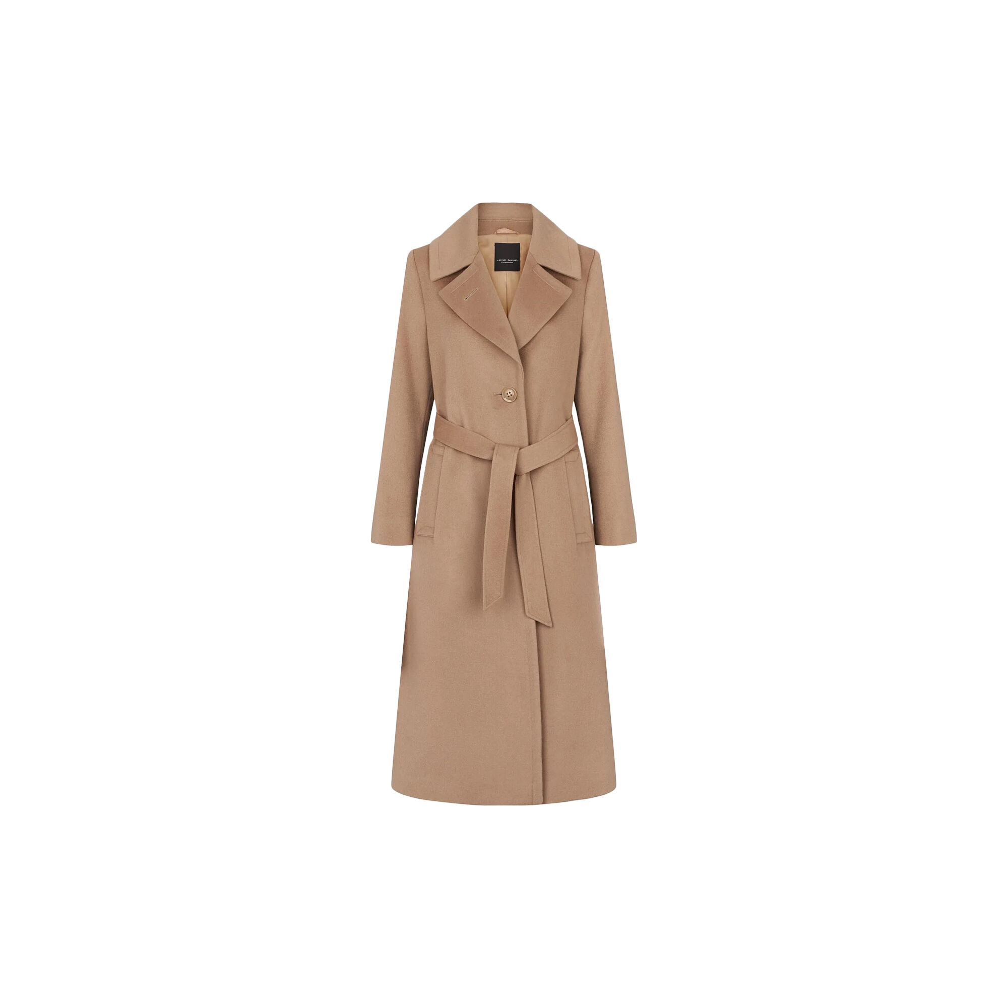Cashmere Coat W Clareta Belt Long light camel