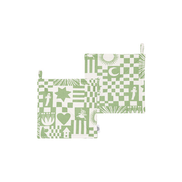 Moomin pot holder set Party green, Moomin Arabia