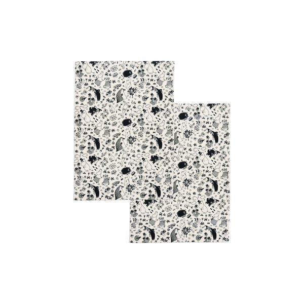 Moomin Kitchen towel 2 pcs, off-white, Moomin Arabia