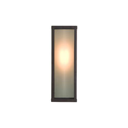 Narrow Box Wall Light 7650 (Internally Glazed), weathered brass/frosted, Original BTC