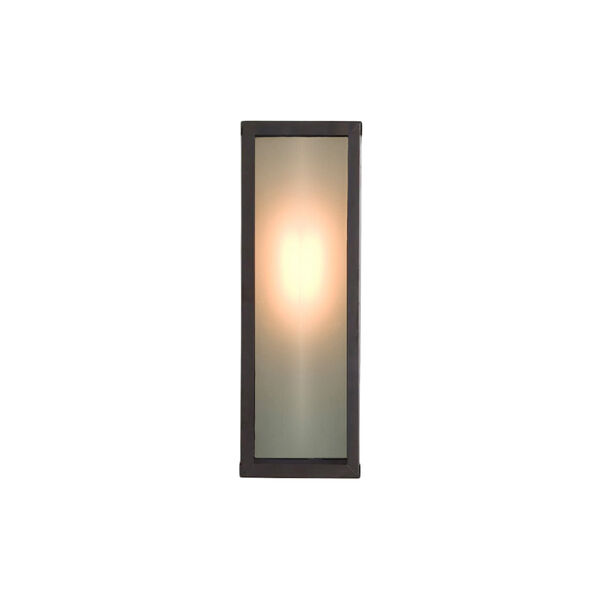 Narrow Box Wall Light 7650 (Internally Glazed), weathered brass/frosted, Original BTC