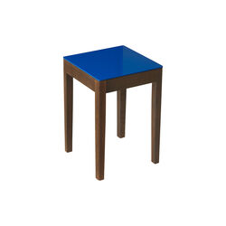 Stool/Side Table, KaBo blue/fumed oak, a seat in Siena