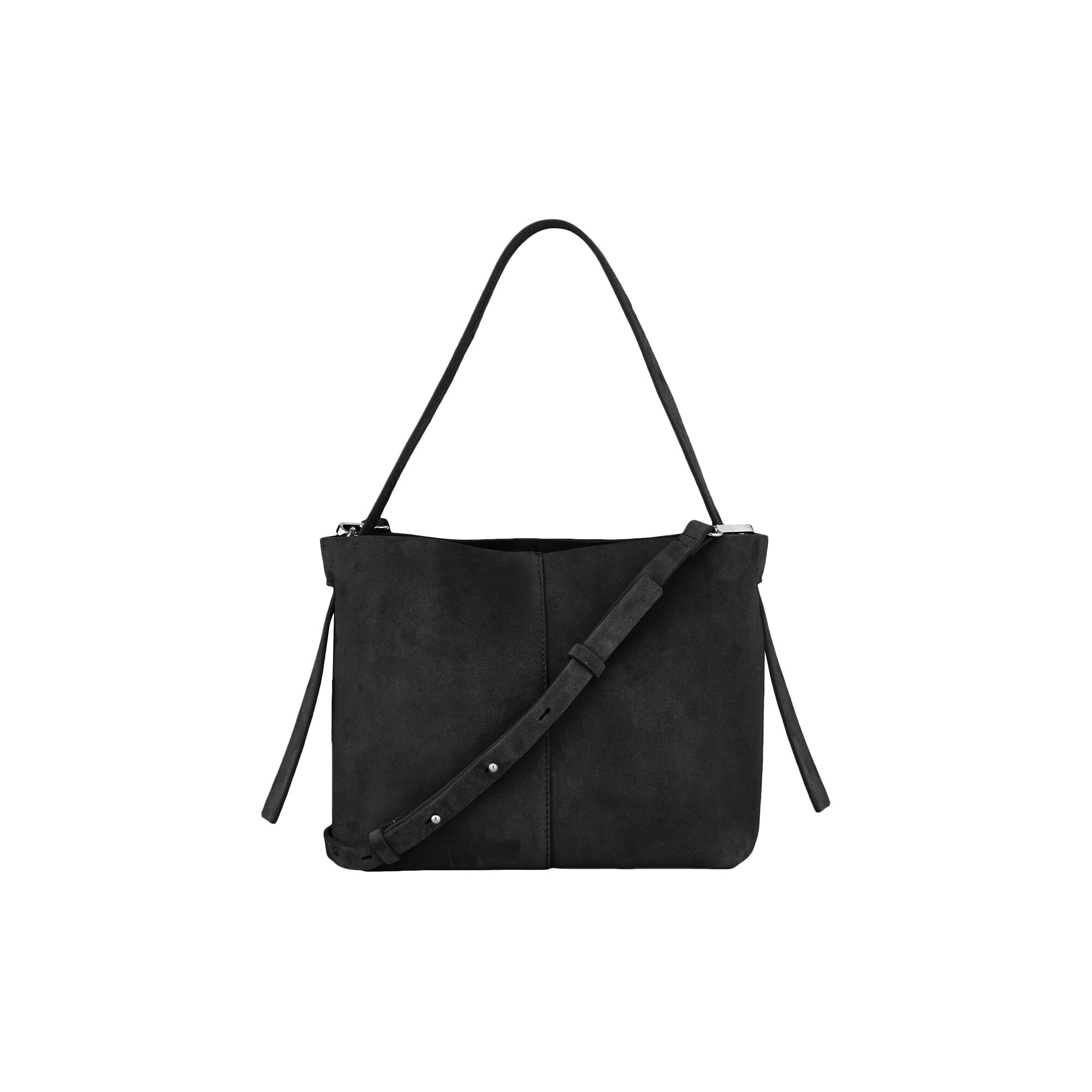 Black suede shoulder bag on sale
