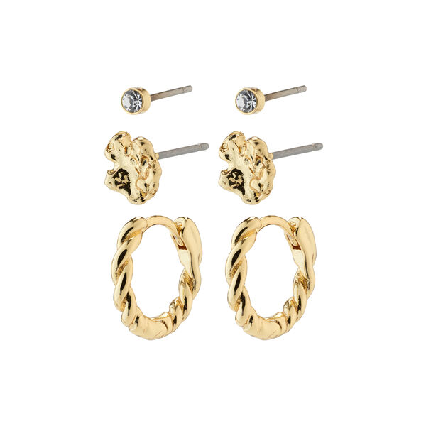 EMANUELLE Earrings 3-in-1 Set, gold plated, Pilgrim