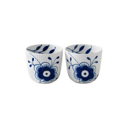 Blue Fluted Mega Tealight Holder, 2 pcs, Royal Copenhagen