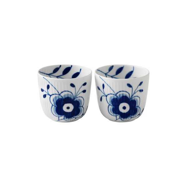 Blue Fluted Mega Tealight Holder, 2 pcs Blue Fluted Mega Tealight Holder, 2 pcs, Royal Copenhagen