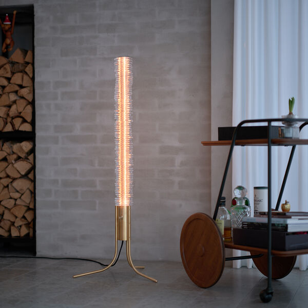 Erie Floor Lamp, brass, Rubn
