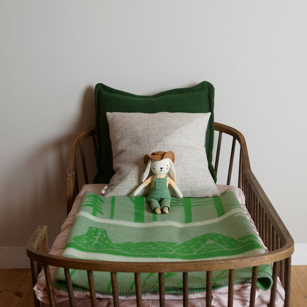 CROCODILE Half Size Throw, green/natural, R&oslash;ros Tweed