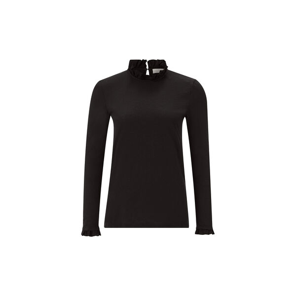 Organic Slub Frill Longsleeve, black, Rich & Royal