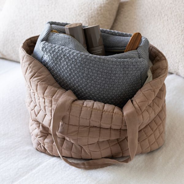 Knitted Toilet Bag Petra, med grey melange Knitted Toilet Bag Petra, med grey melange, By LOHN