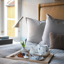 Blue Fluted Full Lace Half Moon Dish 22 cm, Royal Copenhagen