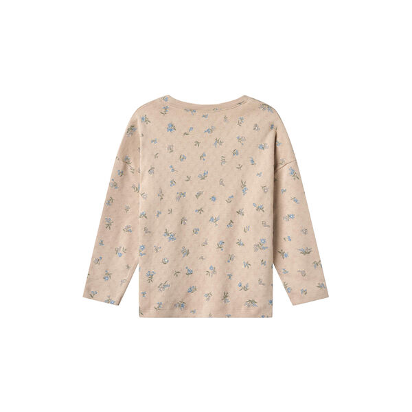 T-shirt L/S Thilda, warm sand flowers T-shirt L/S Thilda, warm sand flowers, Wheat