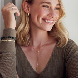 Estelle bracelet, gold plated/grey, Pure by Nat