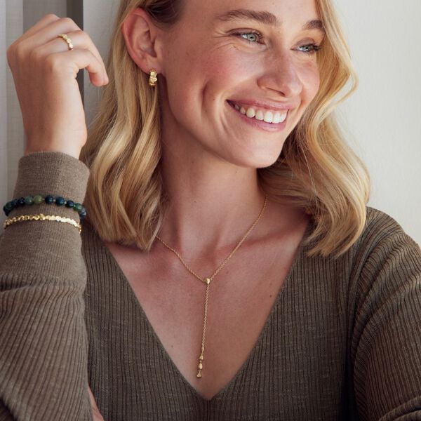 Estelle bracelet, gold plated/grey Estelle bracelet, gold plated/grey, Pure by Nat