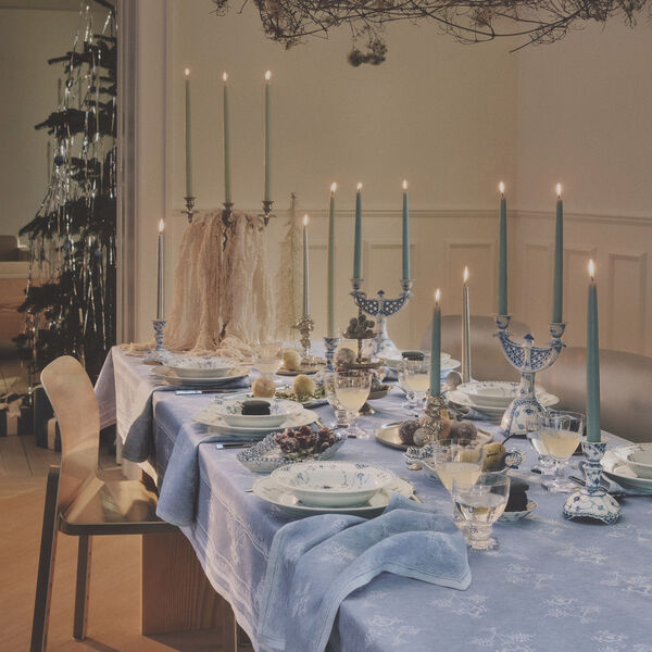 Blue Fluted Full Lace Candelabra, Royal Copenhagen