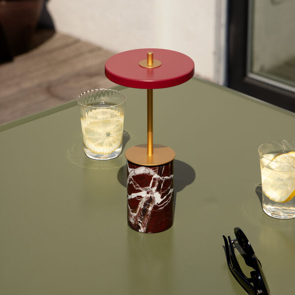 Asteria Move Mini Portable Lamp, red marble, UMAGE