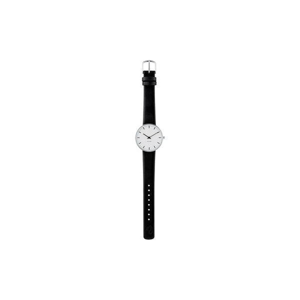 City Hall Wrist Watch, white/steel/black, Arne Jacobsen Watches