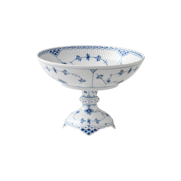 Blue Fluted Half Lace Bowl On Stand 15,5 cm, Royal Copenhagen