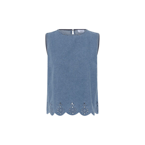 RozlynnSZ Blouse, medium blue denim, Saint Tropez