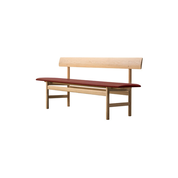 The Mogensen Bench, soap treated oak/burnt sienna, Fredericia Furniture