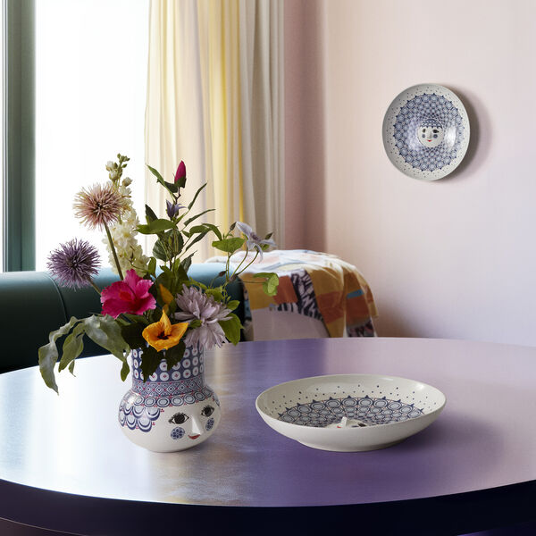 Olga Dish, blue, Bjørn Wiinblad