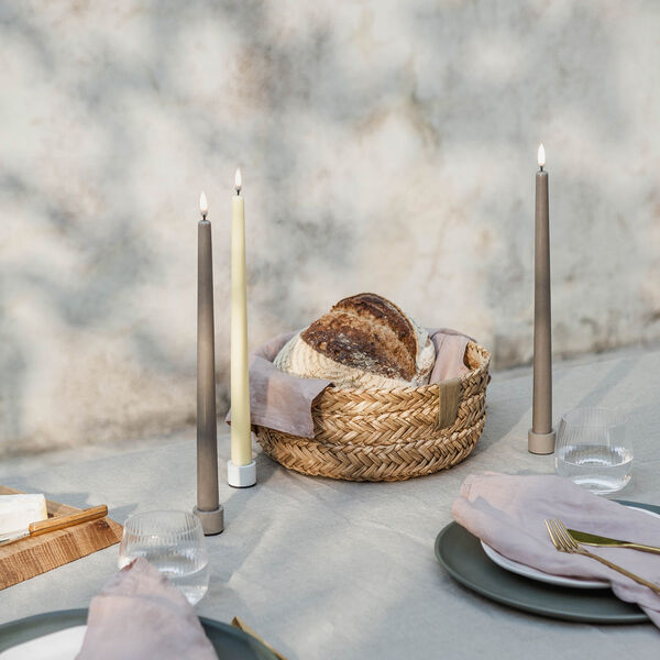 LED Slim Taper Candle 32 cm 2 pcs, sandstone, Uyuni Lighting