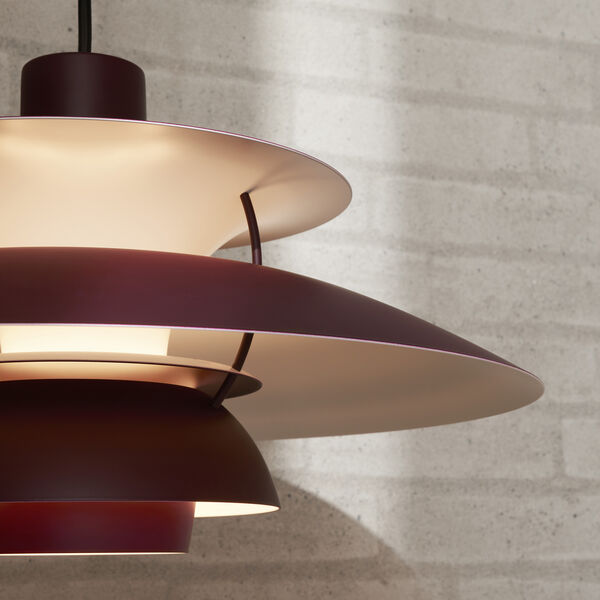 PH 5 Monochrome Pendant, monochrome burgundy, Louis Poulsen
