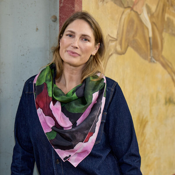 GREEN FLOWERS scarf, green, Bella Ballou
