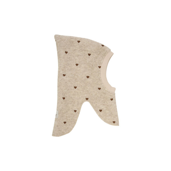 Balaclava All Over Emb. Wool, sand melange, HUTTEliHUT