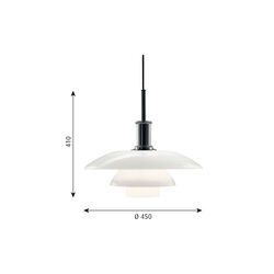 PH 4&frac12;-4 Glass Pendant, chrome, Louis Poulsen