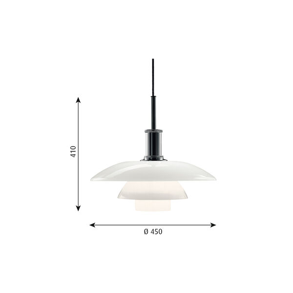 PH 4½-4 Glass Pendant, chrome PH 4½-4 Glass Pendant, chrome, Louis Poulsen